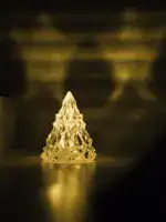 🔥Night Light Crystal Mini Christmas Tree Light Flameless LED