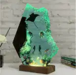 Underwater Diver and Manta Ray Resin Night Light
