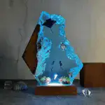 Underwater Diver and Manta Ray Resin Night Light