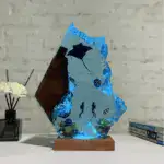 Underwater Diver and Manta Ray Resin Night Light