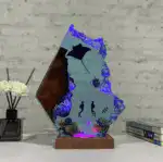 Underwater Diver and Manta Ray Resin Night Light