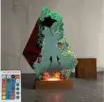 Underwater Diver and Manta Ray Resin Night Light