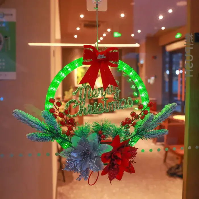 LED wreath with lights